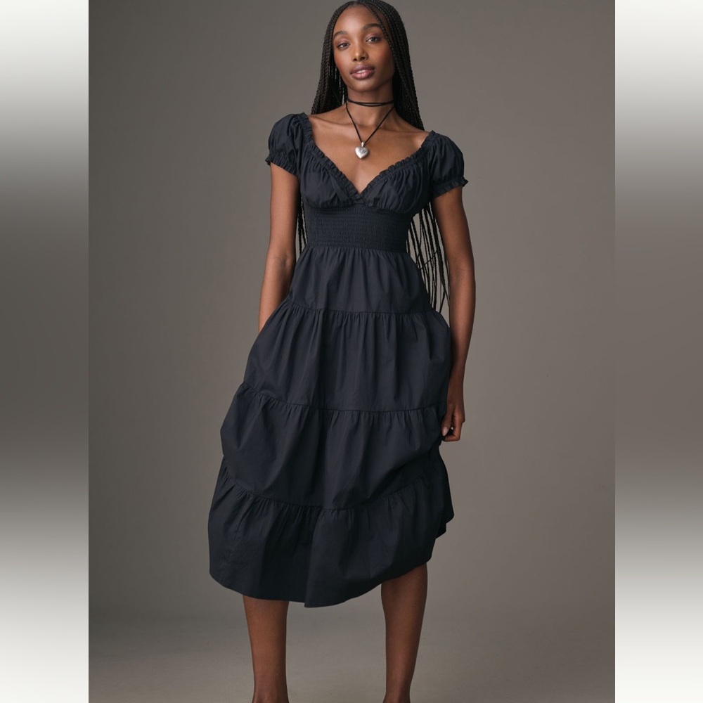 WeWoreWhat Puff Sleeve Smocked Midi Dress